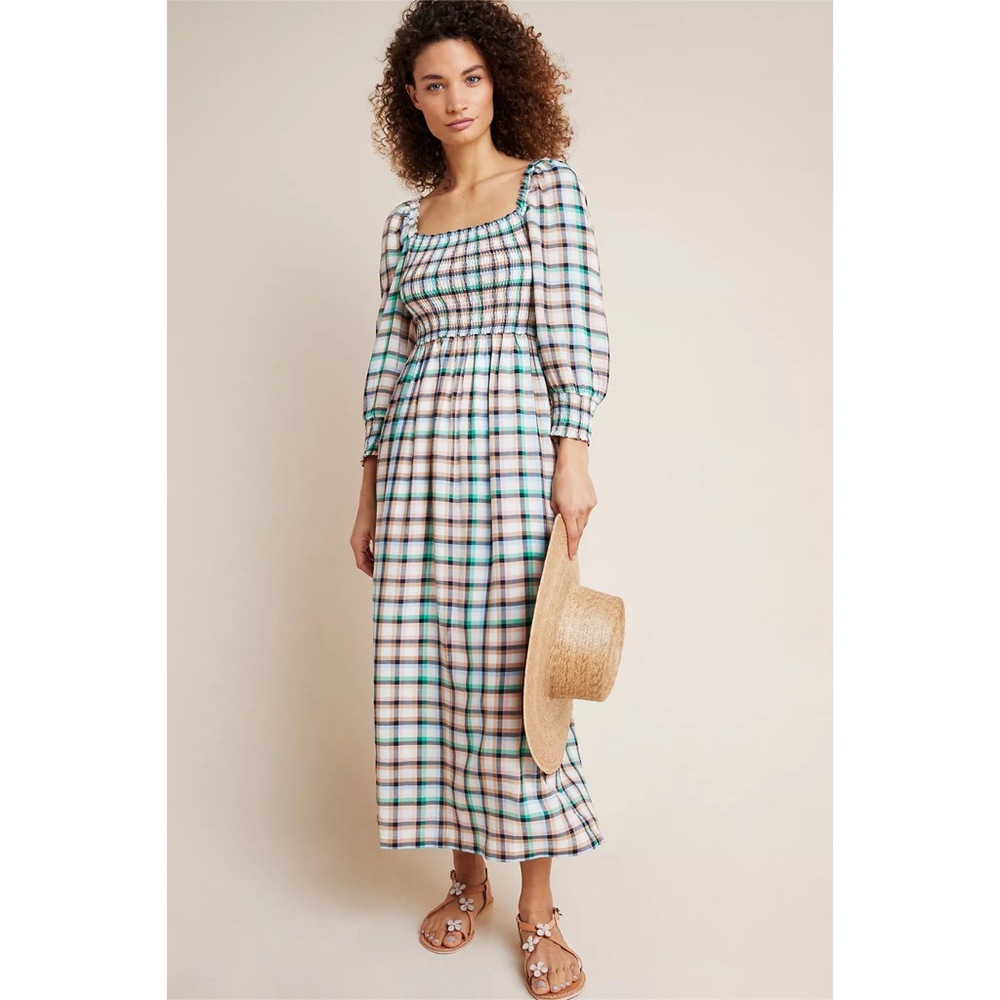 Anthropologie Cerie Smocked Midi Dress